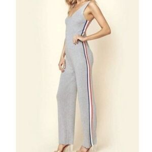 Spiritual Gangster gray ribbed rainbow track jumper sleeveless M boxD